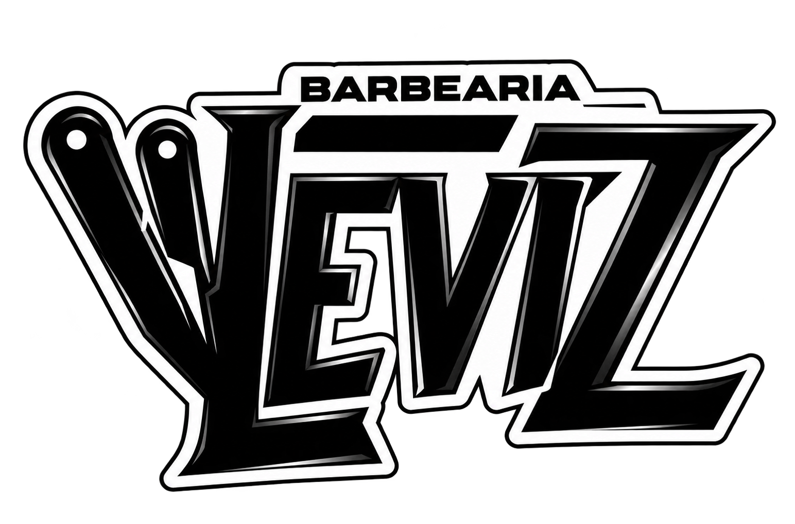 Logo da barbearia em preto e branco